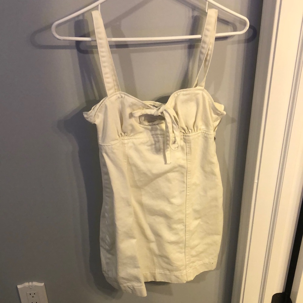 Urban Outfitters Cream Denim Dress